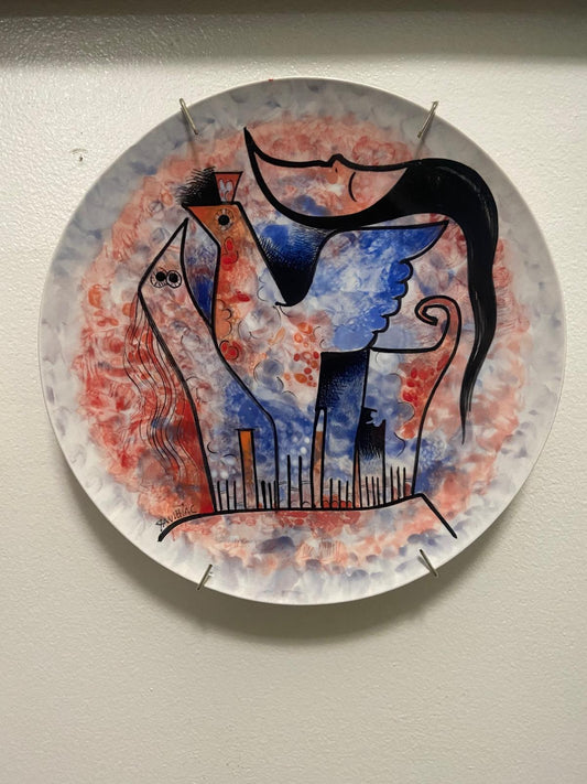 Plato Decorativo en Rojo y Azul by Orestes Gaulhiac